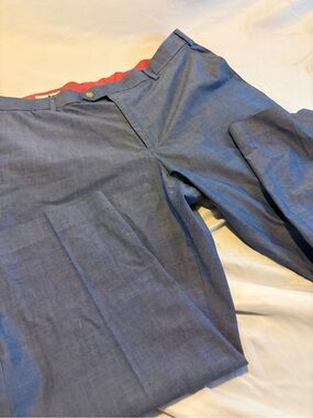 Southern Pines Men's Dress Pants - Blue Tailored Pleat Front Size 40x30